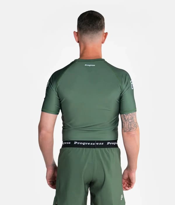 Progress Herr Kortärmad Rashguard Academy Khaki M