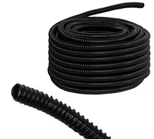 GUS fleksibelt rør, diameter 20 mm, 320N UV, selvslukkende, sort, 1 m