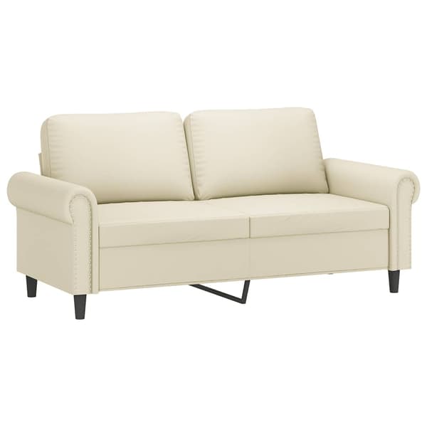 vidaXL 2-sitssoffa, krämfärgad, 140 cm, konstläder