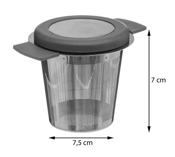 Grått te-infuser med lock