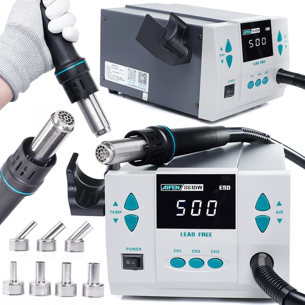 AIFEN 861DW 1000W varmluftslödstation + varmluftslödkolshållare