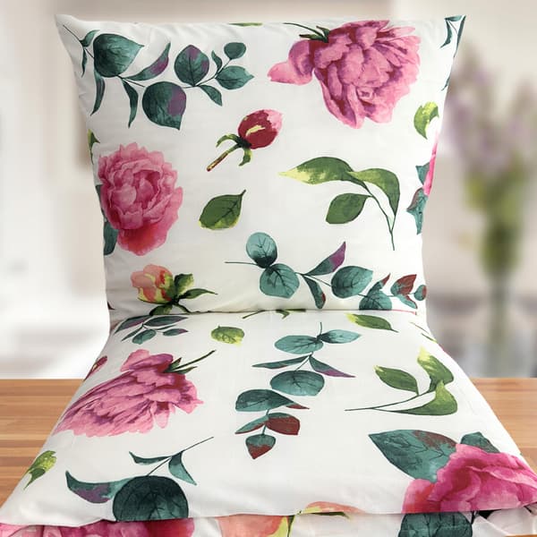 Sengesæt 160x200 100% tyk bomuld 3 dele poleret premium blomster