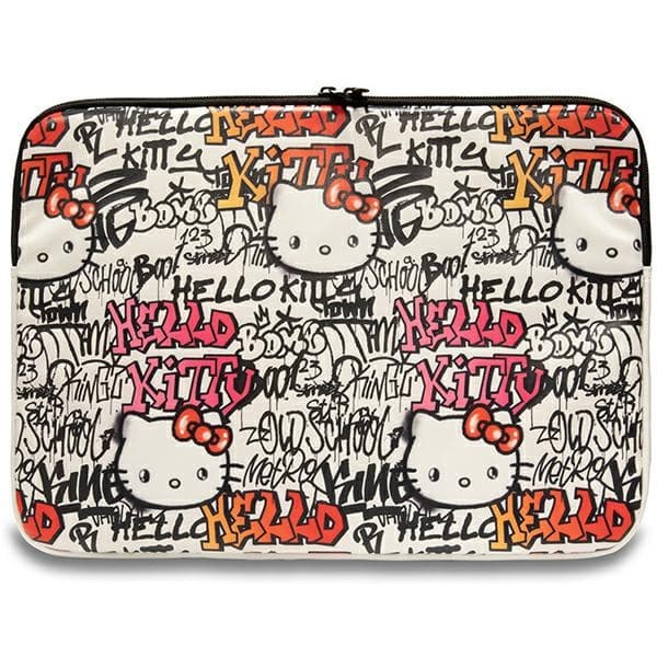 Hello Kitty ærme HKCSZPDGPTE 14" beige lynlås PU-mærker graffiti