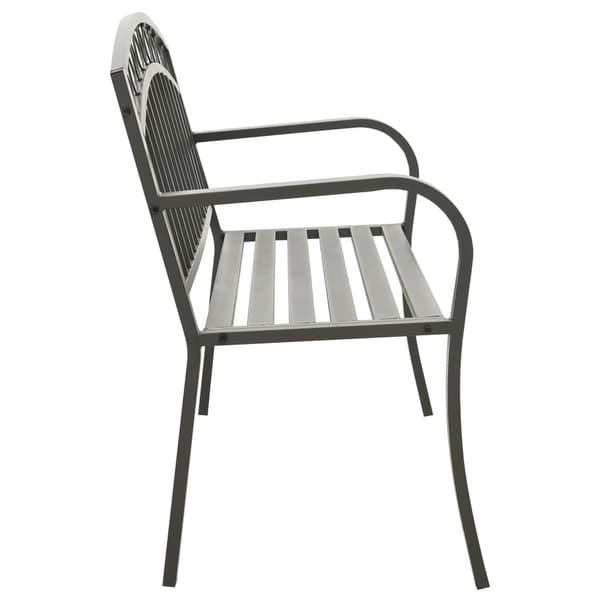 vidaXL Puutarhapenkki, harmaa, 120 cm, teräs