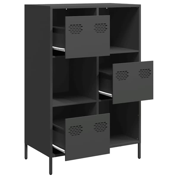 vidaXL skab, sort, 68x39x103,5 cm, stål