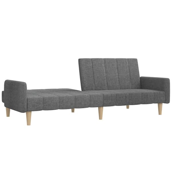 vidaXL 2-sits bäddsoffa, ljusgrå, klädd i tyg