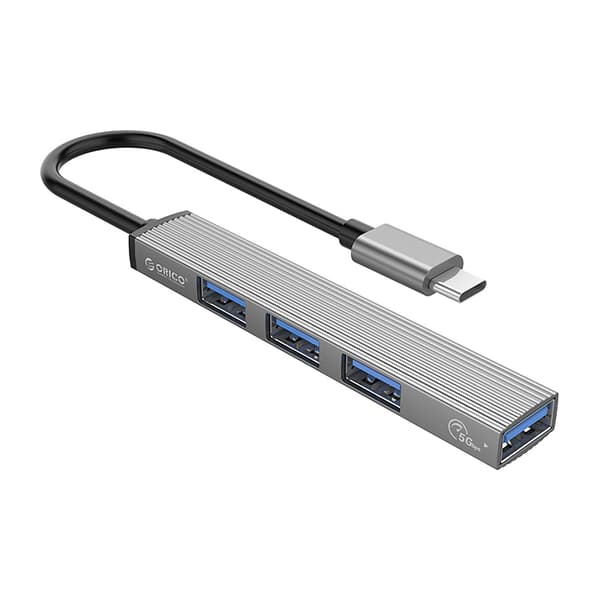 Hub AH-13 dockningsstationssplitter USB-C till 4x USB-A - grå