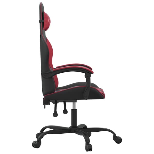 vidaXL gamingstol, sort og bordeaux, kunstlæder