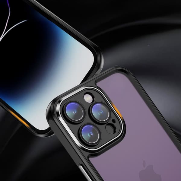 iPhone 15 Pro -kotelo, ERBORD-iskunvaimennussuoja, musta