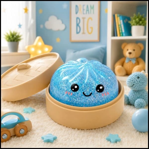 Anti-stress glitter dumpling i en æske DUMPLING MYSTERY SQUEEZE