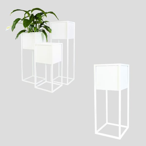 Blomkruksskydd Metall Vit Loft Monaco S 28x28x60