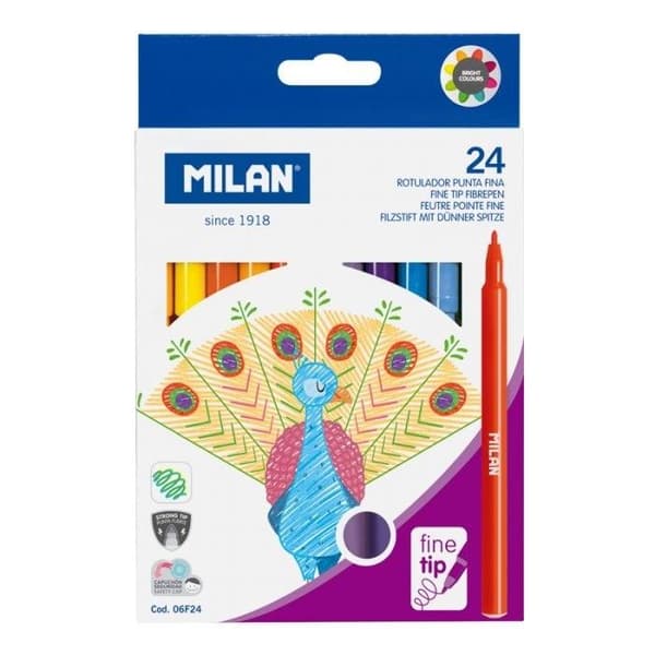Finspetspennor 24 färger MILAN