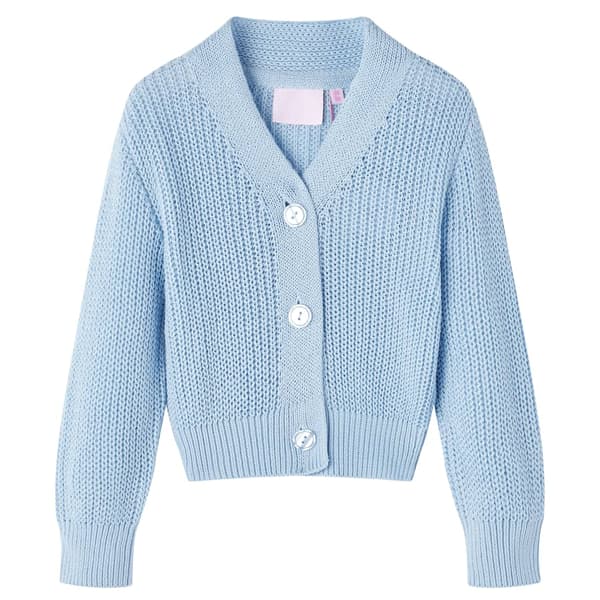 Børnestrikcardigan, blå, 116