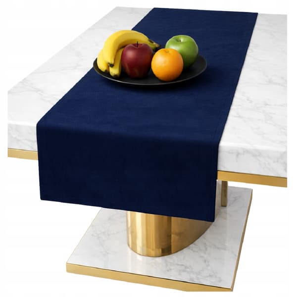 Mørkeblå sammetslöber 40x140 cm klassisk og elegant