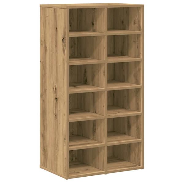 vidaXL skoskab håndlavet egetræ 54x34x100,5 cm