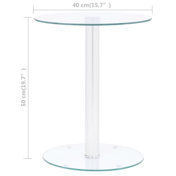 vidaXL Soffbord, transparent, 40 cm, härdat glas
