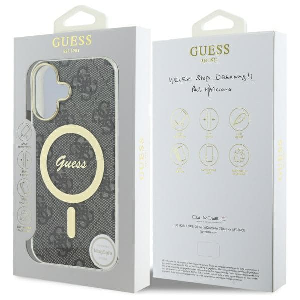 Guess IML 4G MagSafe-etui til iPhone 16 Plus, sort