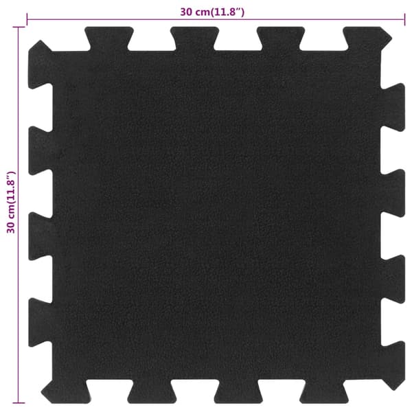 vidaXL gummimåtter, 9 stk., sorte, 16 mm, 30x30 cm