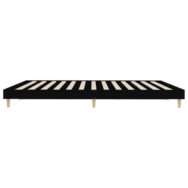 vidaXL sengestel, sort, 200x200 cm, træbaseret materiale