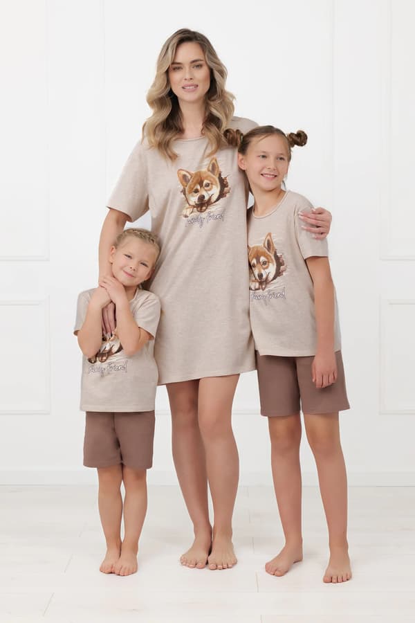 Shiba kortærmet pyjamas til piger, 4 år