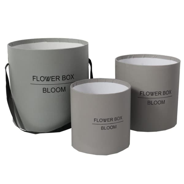 BLOMSTERÆSKE GAVEDEKORATION GRÅ MEDIUM