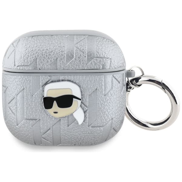 Karl Lagerfeld Monogram Karl Head-etui til AirPods 4, sølv