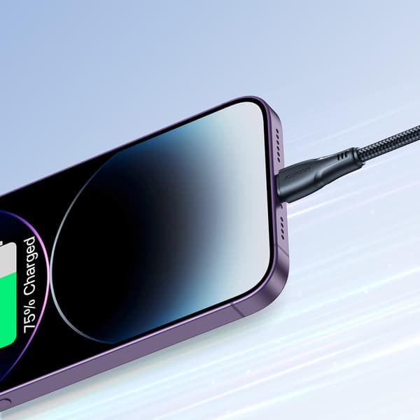 Kabel för iPhone USB - Lightning 2.4A Surpass Series 1.2 m svart