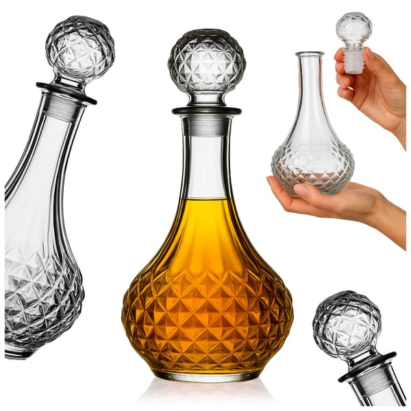 0,8L rund karaff med rund glaspropp