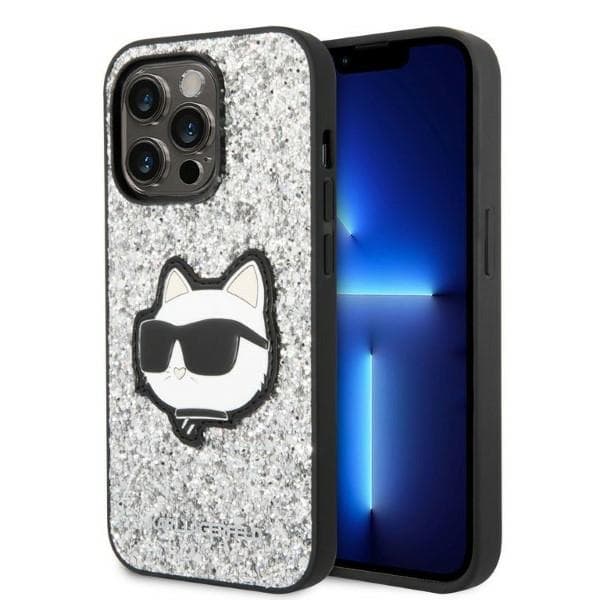 Karl Lagerfeld KLHCP14XG2CPS iPhone 14 Pro Max 6,7" sølv/sølv hårdt cover Glitter Choupette Patch