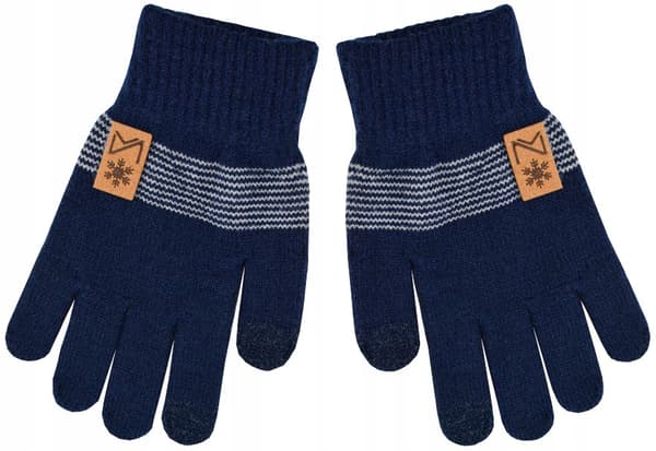 Femfingerhandsker til drenge, strikkede, isolerede, 14 cm, 4-5 år