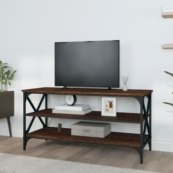 vidaXL TV-bord brunt egetræ 100x40x50 cm