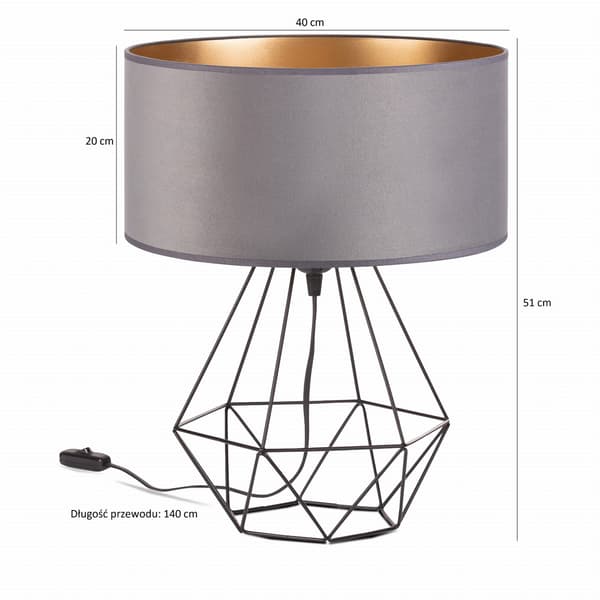 Tornado ADB-lampa, gråguld sammet