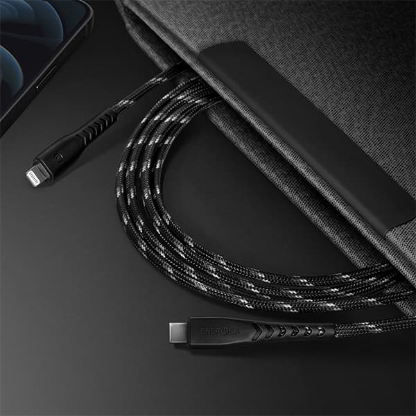 ENERGEA Nyloflex USB-C til Lightning-kabel C94 MFI 1,5m Sort