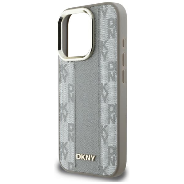 DKNY Magsafe-etui med ternet mønster til iPhone 16 Pro Max, beige