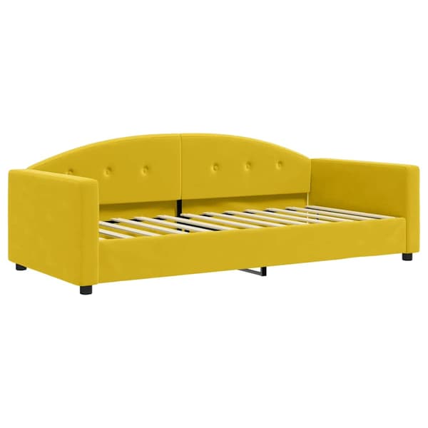 vidaXL Bäddsoffa gul 90x200 cm klädd i sammet