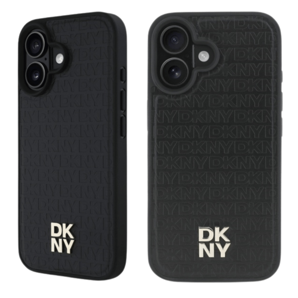 DKNY Repeat Pattern Stack Logo MagSafe-skal till iPhone 16, svart