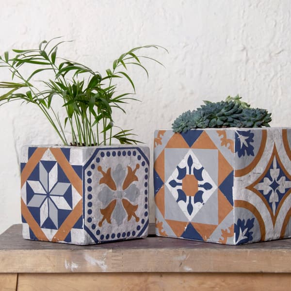 Beton urtepotte Azulejos 13cm