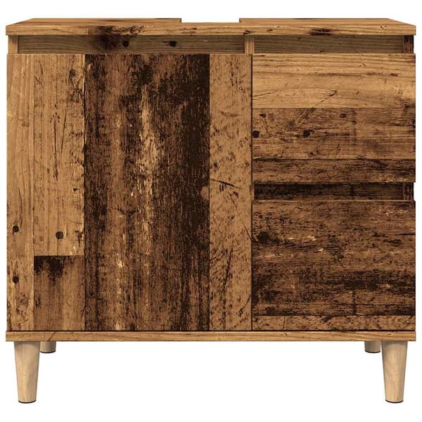 vidaXL håndvaskskab, antik træ, 65x33x60 cm