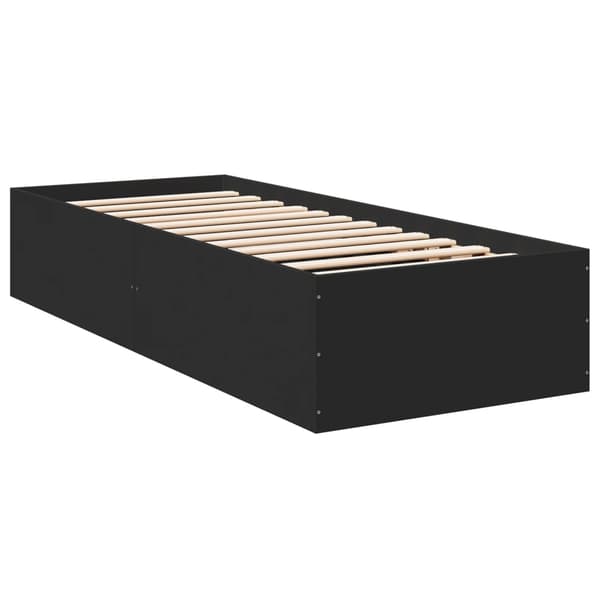 vidaXL sengestel sort 75x190 cm træbaseret materiale