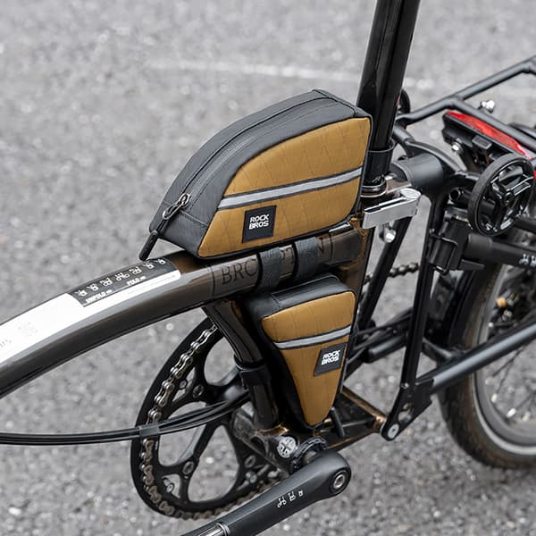 Triangulär cykelramväska 0,3l - brun