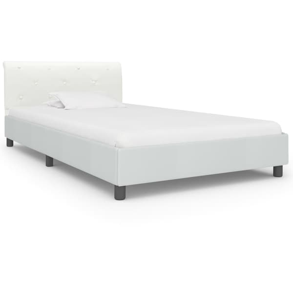 vidaXL Sängram vit konstläder 100 x 200 cm