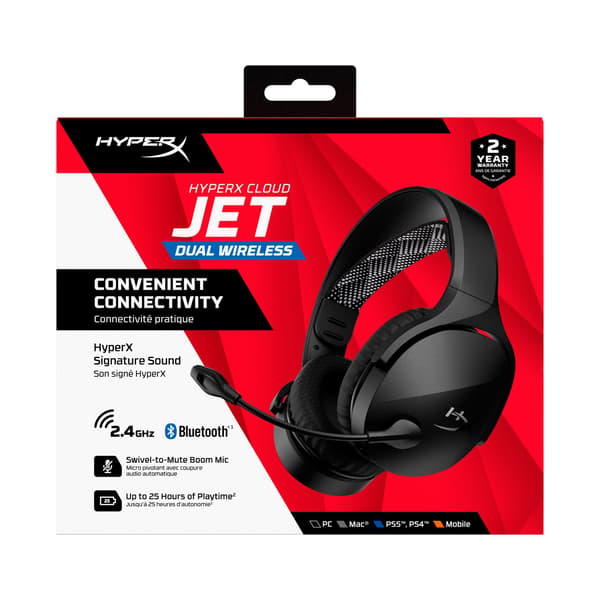 HyperX Cloud Jet langattomat mustat kuulokkeet (AJ0T1AA)