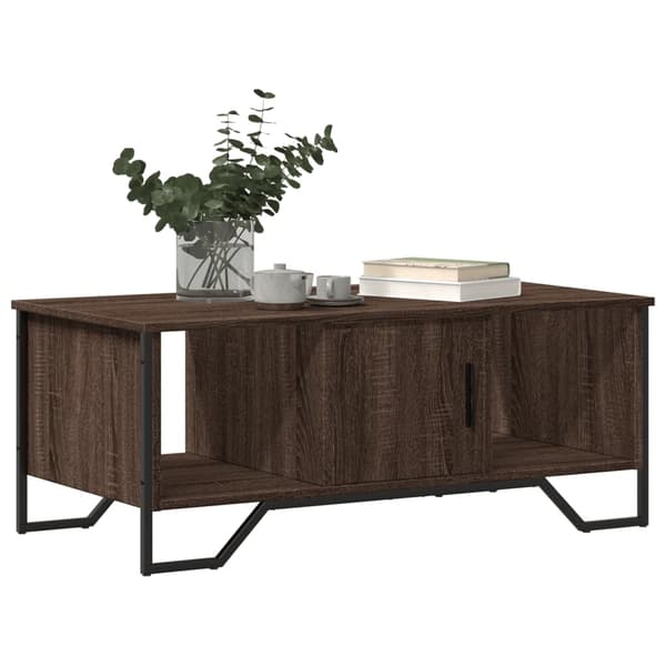 vidaXL sofabord brunt egetræ 100x51x40 cm