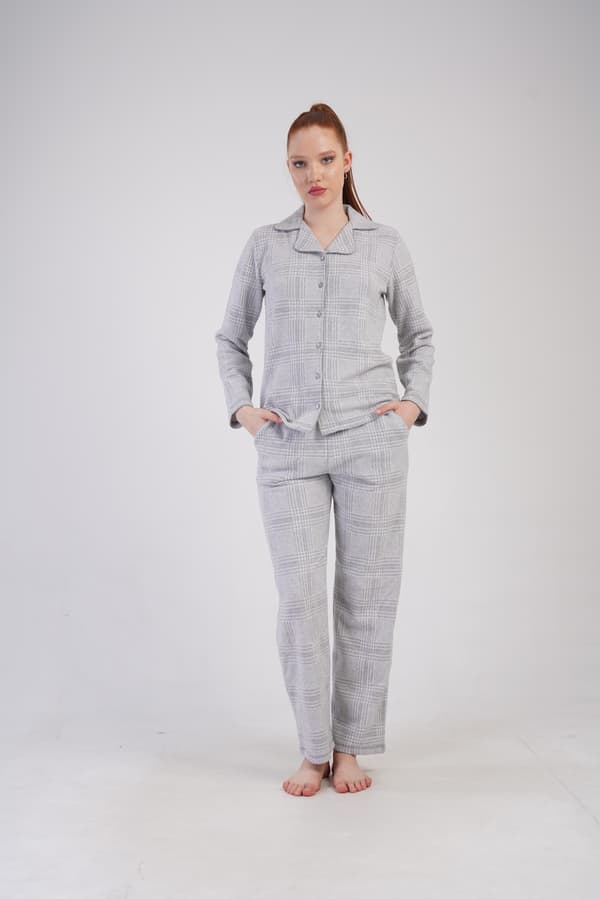 Damepyjamas med interlock-krave, XL, Vienetta, knapper