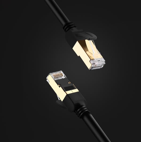 LAN-kytkentäkaapeli RJ45 Cat 7 STP 10Gbps 2m musta