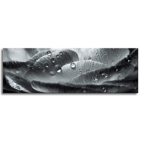 Lærredstryk Blomst i dugdråber 120x40 cm