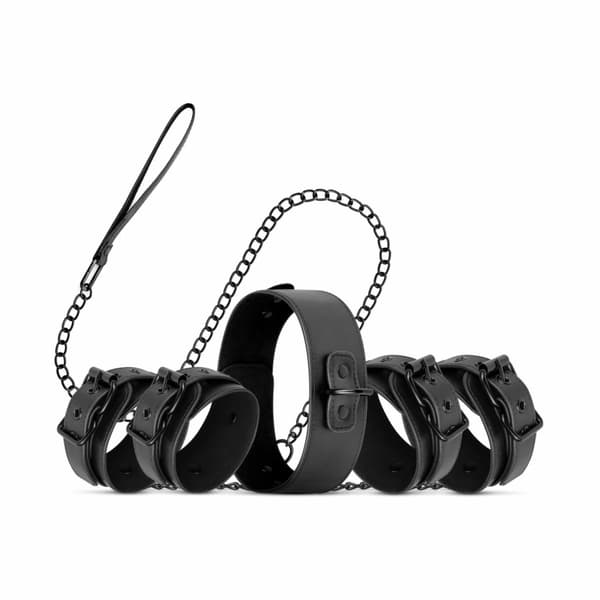 EasyToys Total Restraint Set Svart - Justerbart Läderset