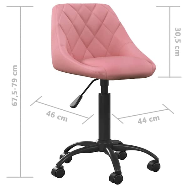 vidaXL Matstol, Rosa, Klädd i Sammet