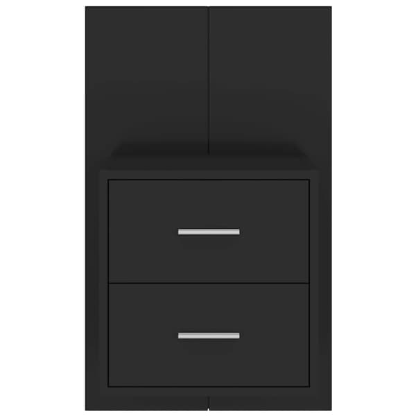 vidaXL vægmonteret natbord, sort