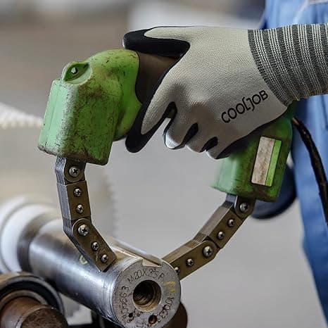 10 par nitrilbelagte arbejdshandsker med Power Grip, hvide og sorte, store